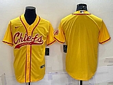 Men's Kansas City Chiefs Blank Gold With Patch Cool Base Stitched Baseball Jersey,baseball caps,new era cap wholesale,wholesale hats
